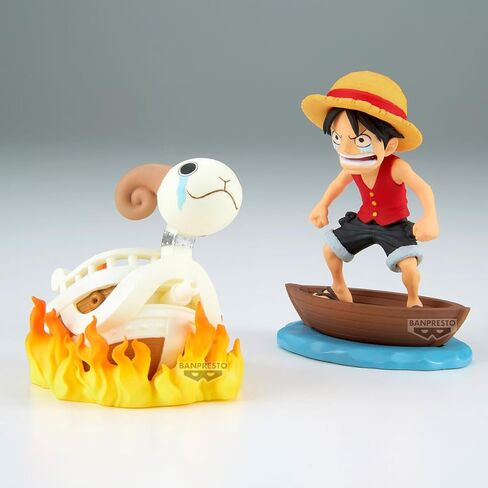 Banpresto Monkey.D.Luffy & Going Merry One Piece Action Figure - World Collectable Log Stories 8 cm - BP28928P Multicolor - Collectible Figure - Great for Anime Fans in Saudi Arabia
