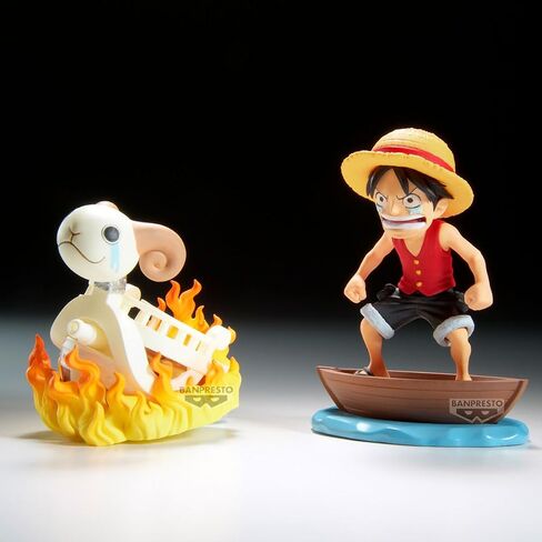 Banpresto Monkey.D.Luffy & Going Merry One Piece Action Figure - World Collectable Log Stories 8 cm - BP28928P Multicolor - Collectible Figure - Great for Anime Fans in Saudi Arabia