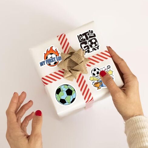 100 PCS Soccer Stickers ، ملصق مقاوم للماء فينيل لزجاجات المياه المحمولة ، هدايا كرة القدم للفتيات ، وصالح حفلات كرة القدم ومخزن عيد الميلاد للأطفال in Saudi Arabia
