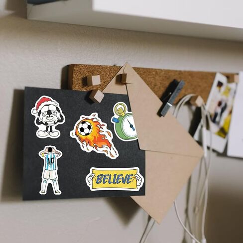 100 PCS Soccer Stickers ، ملصق مقاوم للماء فينيل لزجاجات المياه المحمولة ، هدايا كرة القدم للفتيات ، وصالح حفلات كرة القدم ومخزن عيد الميلاد للأطفال in Saudi Arabia