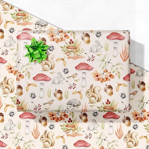 GIOLAINY Dog Christmas Wrapping Paper for Men Women Kids Pet Lovers - Funny Gift Wrap with Watercolor Santa Pups, Winter Holiday Dogs Design - 4 Jumbo Sheets (28" x 40"), Easy to Store in Kuwait
