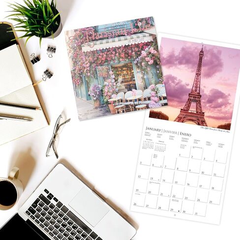Graphique 2026 Wonders of the World Wall Calendar | 12 "× 12" | ورقة سميكة | المنظم والمكاتب منظم | شبكة شهرية كبيرة | 3 لغات وأعياد ملحوظة | صفحة معاينة 4 أشهر لعام 2027 in Saudi Arabia