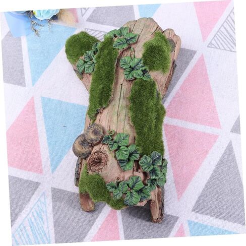 1pc Resin Climbing Rockery for Aquatic Pets Flocking Bark Design for Turtle Reptile Animals Realistic Aquarium Decoration Climbing Habitat for Terrarium Environments in Saudi Arabia