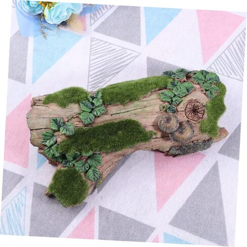 1pc Resin Climbing Rockery for Aquatic Pets Flocking Bark Design for Turtle Reptile Animals Realistic Aquarium Decoration Climbing Habitat for Terrarium Environments in Saudi Arabia
