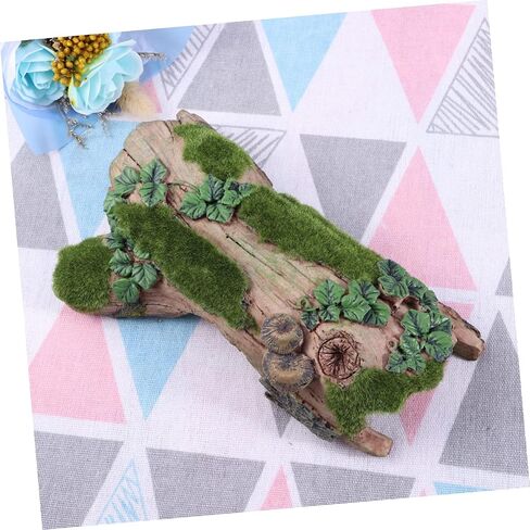 1pc Resin Climbing Rockery for Aquatic Pets Flocking Bark Design for Turtle Reptile Animals Realistic Aquarium Decoration Climbing Habitat for Terrarium Environments in Saudi Arabia
