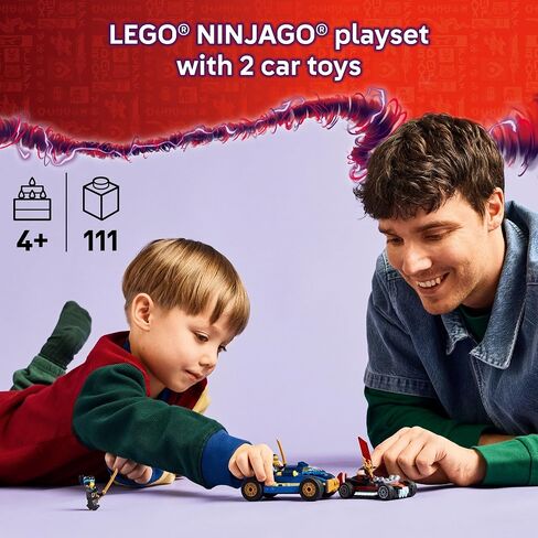 Lego Ninjago Rogue vs. Drix Race Car Building Toy لأطفال ما قبل المدرسة - لعبة Ninja مع Starter Brick for Boys & Girls ، 4+ - فكرة هدية لأعياد الميلاد و Dragons Rising Fans - 71840 in Saudi Arabia