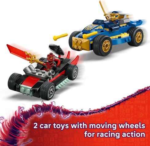 Lego Ninjago Rogue vs. Drix Race Car Building Toy لأطفال ما قبل المدرسة - لعبة Ninja مع Starter Brick for Boys & Girls ، 4+ - فكرة هدية لأعياد الميلاد و Dragons Rising Fans - 71840 in Saudi Arabia