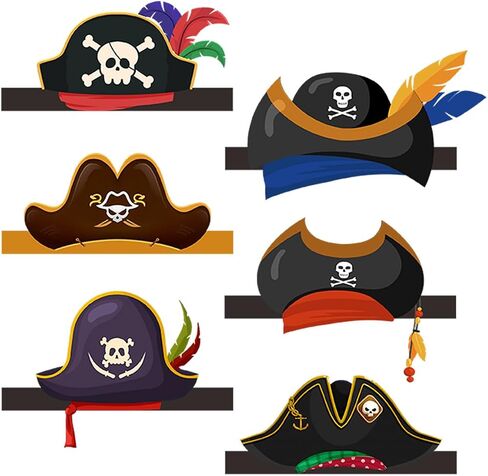 36 PCS Pirate Party Hats: قبعات عيد ميلاد الورق وملحقات الأزياء ، مناسبة للبنين والبنات ، زخارف أعياد الميلاد ذات الطابع القراصنة وإلوازات الهالوين in Kuwait