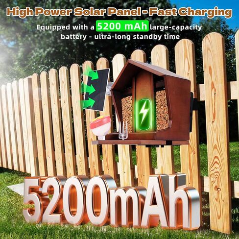 تغذية الطيور الذكية مع الكاميرا بالطاقة الشمسية التعرف على 10،000+ Bird 2K UHD Video Live Fruct Arrival تنبيهات واكتشاف الحركة في الوقت الفعلي للعشاق لعشاق الطيور في الهواء الطلق in Kuwait