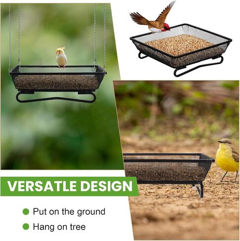 4 PCS RORTER BIRDER TRAY 6.9 × 6.9 × 2.2 بوصة ، صينية بذور منصة معدنية لمغذيات الطيور ، زخرفة ساحة الحديقة الرائعة للطيور البرية حمامة in Saudi Arabia