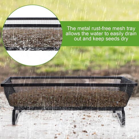 4 PCS RORTER BIRDER TRAY 6.9 × 6.9 × 2.2 بوصة ، صينية بذور منصة معدنية لمغذيات الطيور ، زخرفة ساحة الحديقة الرائعة للطيور البرية حمامة in Saudi Arabia