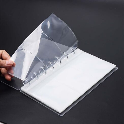 NatSumeBasics A6 Discbound Binder Sleeves – 20 Clear Cash Envelopes Sheets, 0.25mm PP, A6 Size (6.3" x 3.1"), Frosted Frame & Reinforced Corners (1-Pocket) in Saudi Arabia