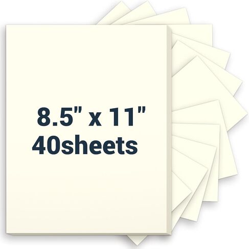Cream Cardstock 8.5 × 11 ، ورقة طابعة سميكة 75 رطل/200 GSM ، 40 ورقة مخزون البطاقة ، وورقة بطاقات ثقيلة ، ورقات بطاقة فنية للدعوات ، وبطاقات DIY ، وبطاقات العمل ، والقوائم ، والحرفية ، إلخ. in Kuwait