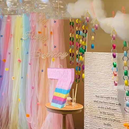 PCFING 20 Inch Number 6 Piñata Rainbow Candy Color with 30 Inch Piñata Stick Blindfold Confetti for Boy Girl Kids Birthday Party Decorations, Anniversary Celebration, Fiesta in Kuwait
