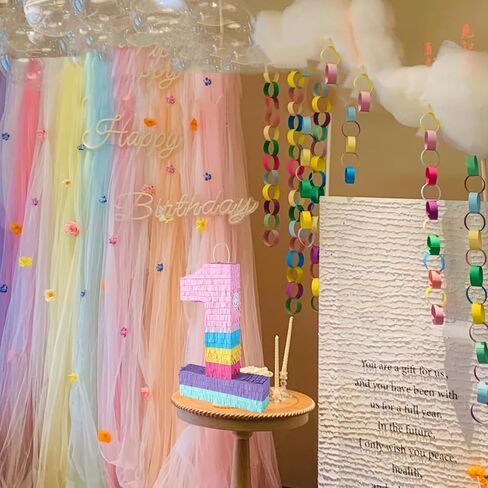 PCFING 20 بوصة رقم 6 Piñata Rainbow Candy Color مع 30 بوصة Piñata عصا عصا عصبت لطفلة الصبي زخارف حفلة عيد ميلاد ، احتفال الذكرى ، العيد in Kuwait