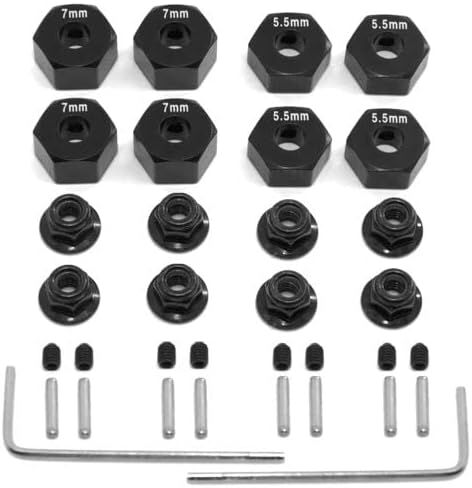 34pcs Metal 12mm Hex Whex Hubs لـ Traxxas 1/10 2WD Slash Rustler Stampede 2WD (أسود) in Saudi Arabia