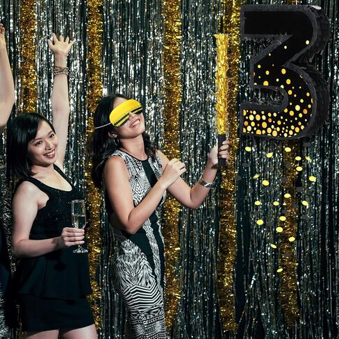 Poen Pinata for Birthday Party Decorations Black Gold Pinata with Blindfold Stick Confetti and Eye Mask for Party Supply Anniversary Baby Shower Retirement Supplies(Number 5) in Saudi Arabia