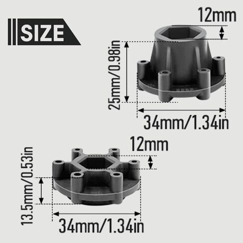 GLOBACT 14mm Hex Adapter Replaceable Hex for ARRMA Big Rock Granite SENTON VORTEKS 3S TRAXXAS Slash Stampede MX28 Tires 2.8" 1/10 RC Truck Tires and Wheels Replacement Parts (Black) in Saudi Arabia