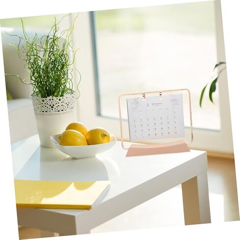 JOJOFUNY 1SET WOODEN PERTETUAL DESK CALENDAR مع إطار معدني قابلاً لإعادة الاستخدام القابل لإعادة الاستخدام ، رف تقويم عتيق للمكتب المنزلي لتنظيم التاريخ الفعال وملحق سطح المكتب الأنيق in Saudi Arabia