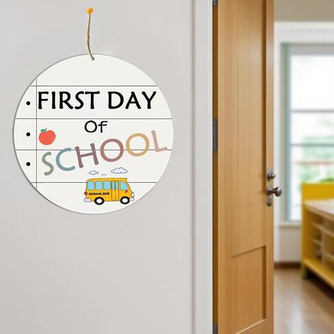 My School First and Last Day of School Board - Double Sided Wooden Sign for Preschool, Kindergarten, Elementary, My First Day & Last Day Board, Reusable 8x8 Wood Chalkboard (Equipped with Twine) in Saudi Arabia