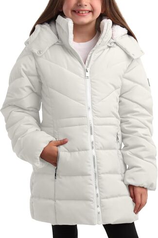 DKNY Girls’ Winter Coat – Heavyweight Anorak Puffer Coat with Cinched Waist – Sherpa Lined Insulated Jacket for Girls (7-16) in Saudi Arabia