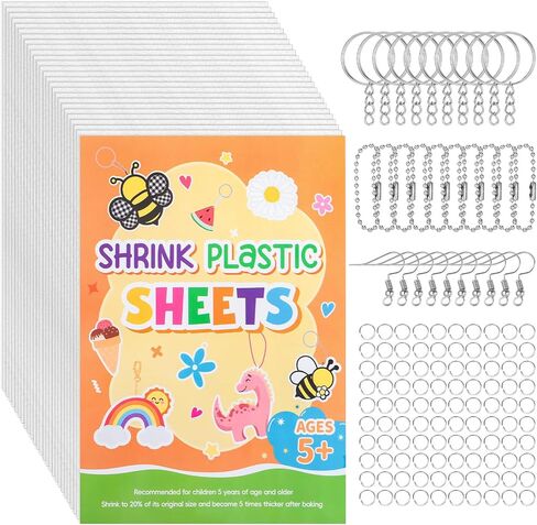 155 PCS مجموعة أوراق بلاستيكية ، بما في ذلك 25 ٪ من الورق الفني المتقلل مع 130pcs ملحقات لصنع سلسلة مفاتيح Crafts DIY in Kuwait