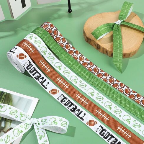 5 لفات 25 ياردة كرة القدم الشريط Grosgrain 5/8 بوصة لعبة الركبي مزخرفة شريط البني البني الشريط الرياضي الأخضر الشريط لالتفاف الهدايا ، وصنع الحرف الزهور ، وزينة الحفلات تحت عنوان الرياضة تحت عنوان in Saudi Arabia