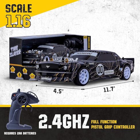 Flybar Hoonigan، سيارة التحكم عن بعد Hoonitruck للأطفال - سيارة RC، سيارات RC، سيارة سباق، 3.7 فولت، 2.4 جيجا هرتز، تصميم طبق الأصل مفصل، بطارية USB قابلة لإعادة الشحن، مقياس 1:16، نطاق 150 قدم، 6 ميل في الساعة in Kuwait