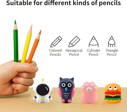 8 PCS Cute Pencil Sharpener for Kids, Fun Cartoon Handheld Little Pencil Sharpeners, Small Kawaii Party Favors Stationary Lovely Gifts for School Office Supplies (Style 1) in Saudi Arabia