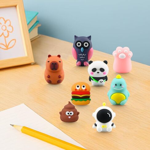 8 PCS Cute Pencil Sharpener for Kids, Fun Cartoon Handheld Little Pencil Sharpeners, Small Kawaii Party Favors Stationary Lovely Gifts for School Office Supplies (Style 1) in Saudi Arabia