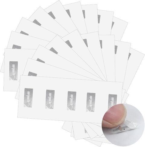 100 Pcs NFC Tags Sticker Ntag213 Adhesive Blank NFC Stickers Chip Rewritable 144 Bytes Memory Programmable RFID Stickers Tags Compatible with All NFC-Enabled in Saudi Arabia