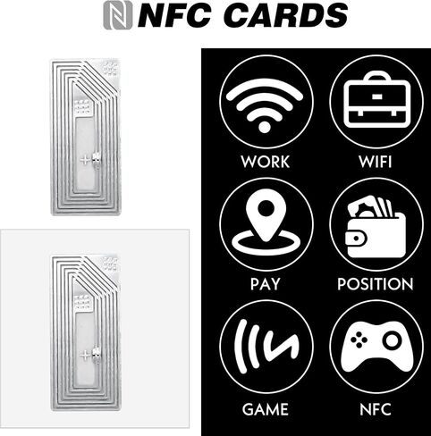 100 Pcs NFC Tags Sticker Ntag213 Adhesive Blank NFC Stickers Chip Rewritable 144 Bytes Memory Programmable RFID Stickers Tags Compatible with All NFC-Enabled in Saudi Arabia