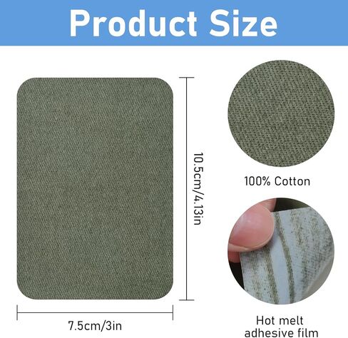 12Pcs Fabric Repair Patches, Iron-on Patches Inside & Outside for Jeans Clothing, Premium Quality Patches with Strongest Glue, Size 3" by 4-1/4" (7.5 cm x 10.5 cm) Mix Colors 6 in Kuwait