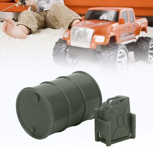 RC Car Simulated Fuel Tank, 2pcs RC Simulation Decoration Lightweight Mini Oil Drum Fuel Tank for 1/24 Crawler Car Decoration Accessory (Dark Green) in Saudi Arabia