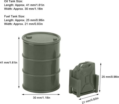 RC Car Simulated Fuel Tank, 2pcs RC Simulation Decoration Lightweight Mini Oil Drum Fuel Tank for 1/24 Crawler Car Decoration Accessory (Dark Green) in Saudi Arabia