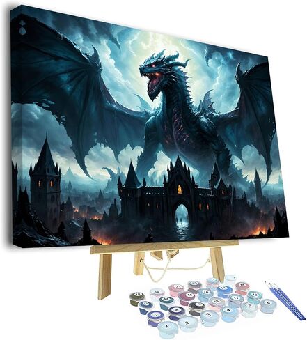 TUMOVO Paint by Number for Adults, Dragon Oil Painting for Adult, Fantasy Wild Animals Adults' Paint-by-Numbers Kits, DIY Painting by Numbers Arts Craft for Home Wall Decor, 16 X20 Inch in Saudi Arabia