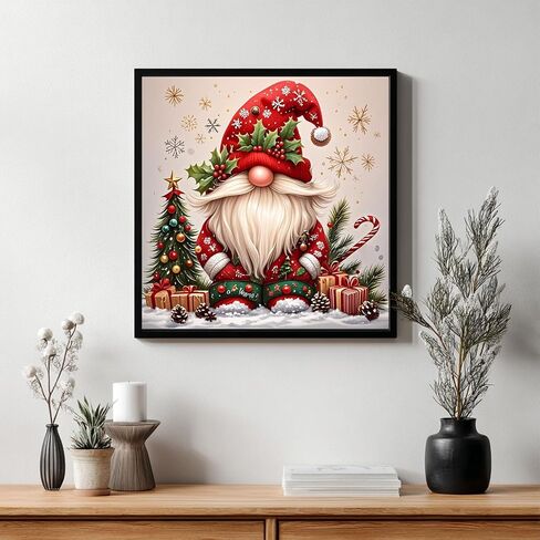 CrzMode Christmas Paint by Numbers Att for البالغين ، طلاء جنوم بأرقام للبالغين ، وحرف الرسم الأكريليك لهدية ديكور المنزل (16 × 16 بوصة) in Saudi Arabia