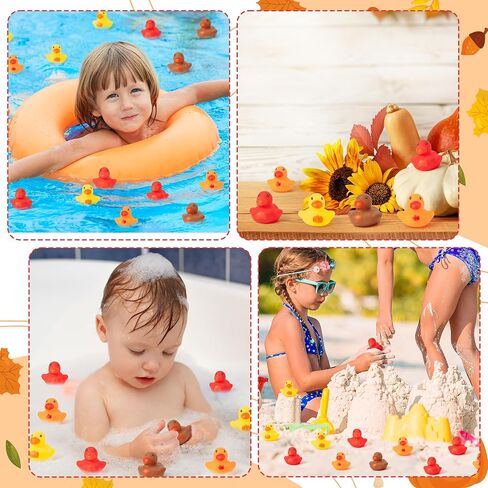 Haooryx Halloween Mini Rubber Ducks - 120Pcs Spooky Pumpkin Bat Spider Little Boo Tiny Squeak Ducky Bathtub Float Bath Toys Halloween Party Favor Kids Birthday Gift Baby Shower Decor Class Game Reward in Saudi Arabia