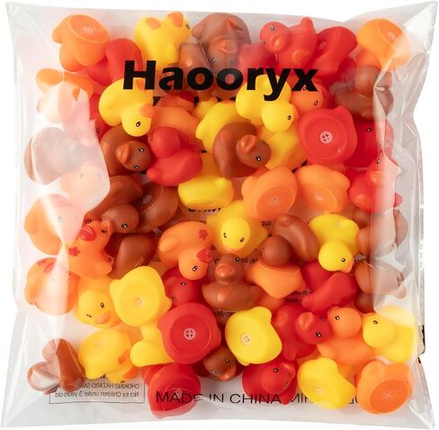 Haooryx Halloween Mini Rubber Ducks - 120Pcs Spooky Pumpkin Bat Spider Little Boo Tiny Squeak Ducky Bathtub Float Bath Toys Halloween Party Favor Kids Birthday Gift Baby Shower Decor Class Game Reward in Saudi Arabia