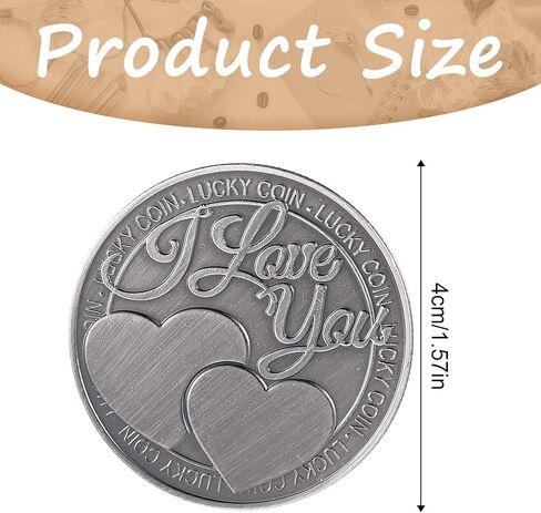 Lucky Coin I Love You Four-Leaf-Clovert Coin Coin Double-Side Pocket Token Romantic Love Expression for Date Night Gift for Men & Women زوج وزوجة in Saudi Arabia