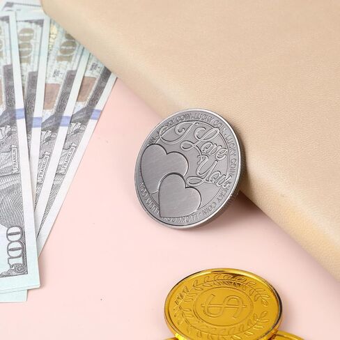 Lucky Coin I Love You Four-Leaf-Clovert Coin Coin Double-Side Pocket Token Romantic Love Expression for Date Night Gift for Men & Women زوج وزوجة in Saudi Arabia