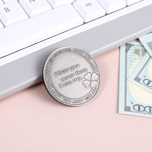 Lucky Coin I Love You Four-Leaf-Clovert Coin Coin Double-Side Pocket Token Romantic Love Expression for Date Night Gift for Men & Women زوج وزوجة in Saudi Arabia