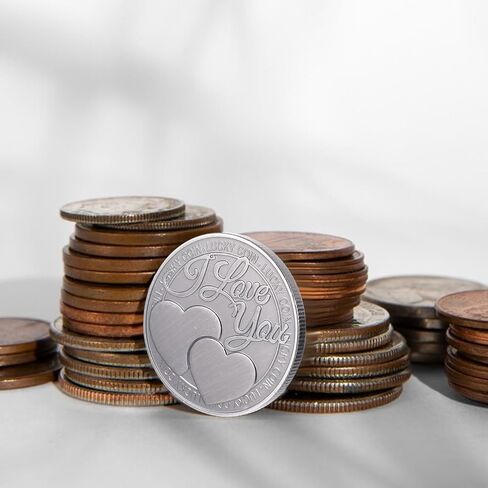 Lucky Coin I Love You Four-Leaf-Clovert Coin Coin Double-Side Pocket Token Romantic Love Expression for Date Night Gift for Men & Women زوج وزوجة in Saudi Arabia
