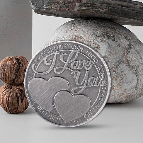 Lucky Coin I Love You Four-Leaf-Clovert Coin Coin Double-Side Pocket Token Romantic Love Expression for Date Night Gift for Men & Women زوج وزوجة in Saudi Arabia