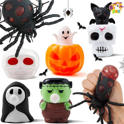 Joyin 6 PCS Halloween Squishy Toys ، Plow Rising Squishy Toys for Halloween Party Taffore Goodie Bag Fillers ، Soft Suild Toy Toy Reciety for Kids Gift ، Game Game Rier in Kuwait