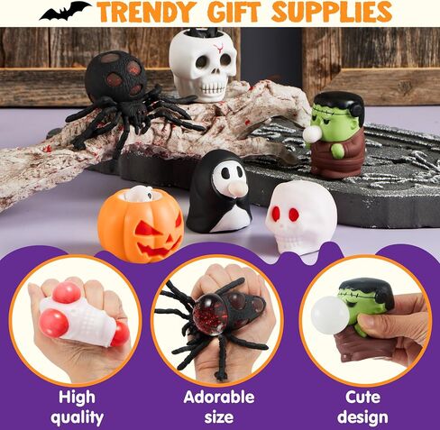 Joyin 6 PCS Halloween Squishy Toys ، Plow Rising Squishy Toys for Halloween Party Taffore Goodie Bag Fillers ، Soft Suild Toy Toy Reciety for Kids Gift ، Game Game Rier in Kuwait