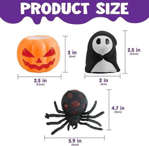 Joyin 6 PCS Halloween Squishy Toys ، Plow Rising Squishy Toys for Halloween Party Taffore Goodie Bag Fillers ، Soft Suild Toy Toy Reciety for Kids Gift ، Game Game Rier in Kuwait