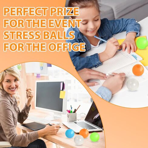 4 Pcs Glowing Sticky Balls, Squishy Stress Ball, Stress Relieving Glow in The Dark Toys Stick to The Wall, Squeeze Toys for Adults Kids for Birthday Gift, Party Favors & Prizes in Saudi Arabia