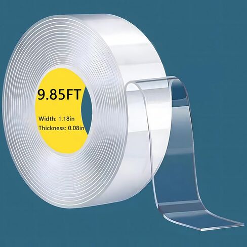 LMJIA Heavy Duty Two-Sided Tape, Clear Reusable Mounting Tape, Width: 1.18in, Thickness: 0.08in, 3.28FT in Saudi Arabia