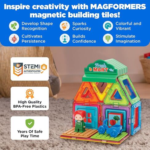 Magformers - Mart Set, Multicolor, Magnetic Building Tiles, Blocks - Educational Magnetic Building STEM Toy in Saudi Arabia
